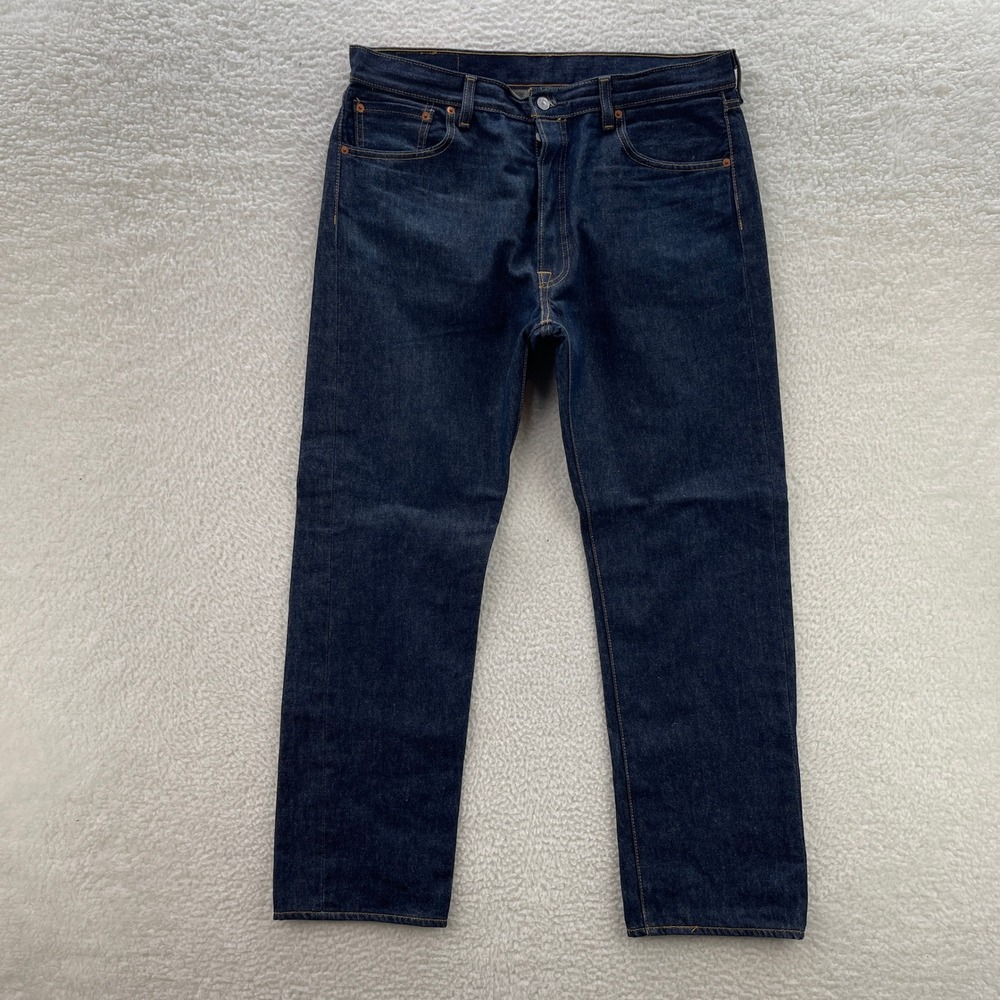 Levis Jeans Mens 36x32 Blue 501 XX Original Button Fly Shrink to Fit Indigo Wash
